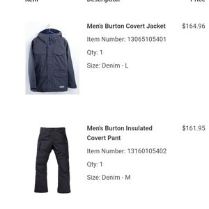 Men's Burton Covert Snow Jacket and Pant Set